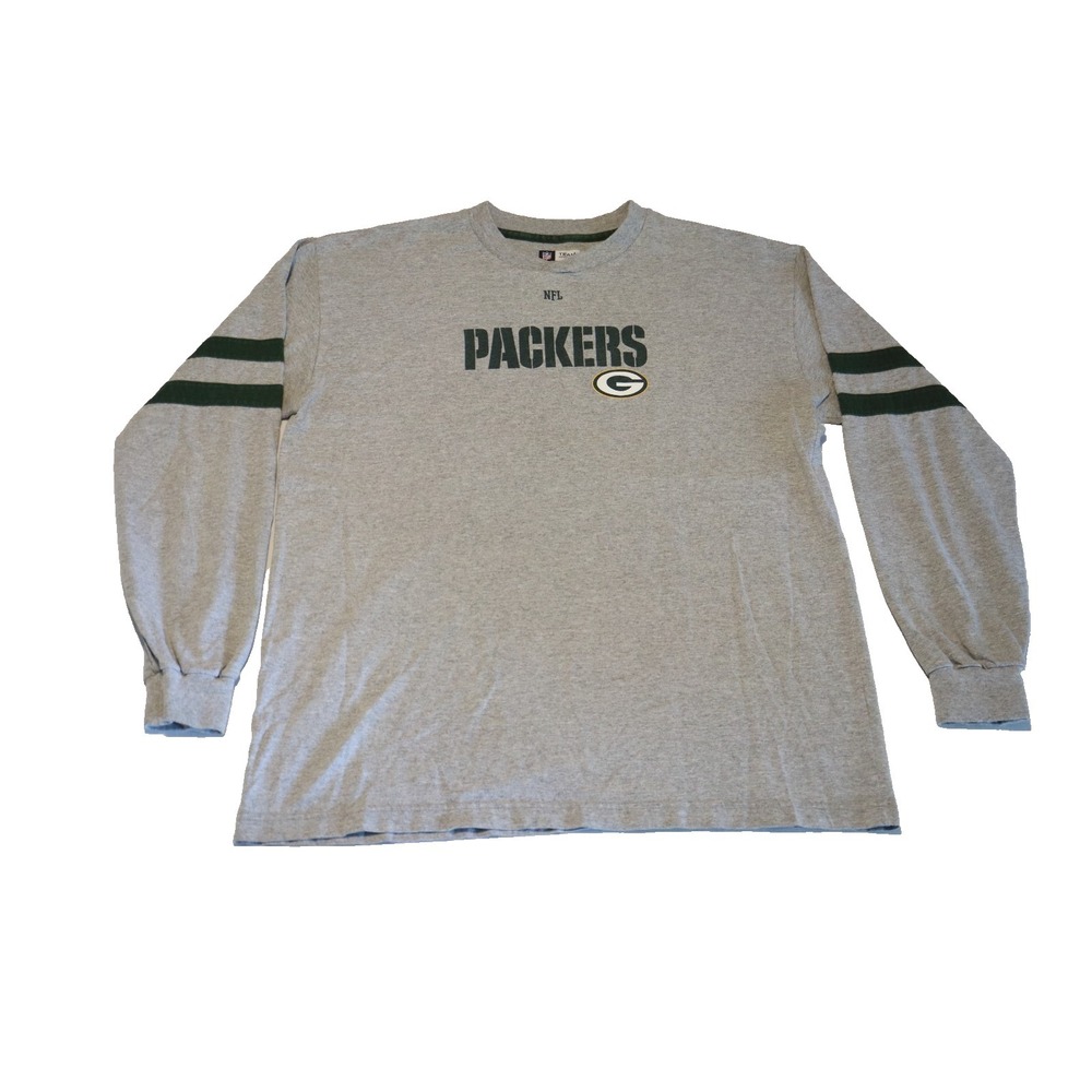 Green Bay Packers NFL Team Apparel Mens Medium Long Sleeve T-Shirt Gray Green